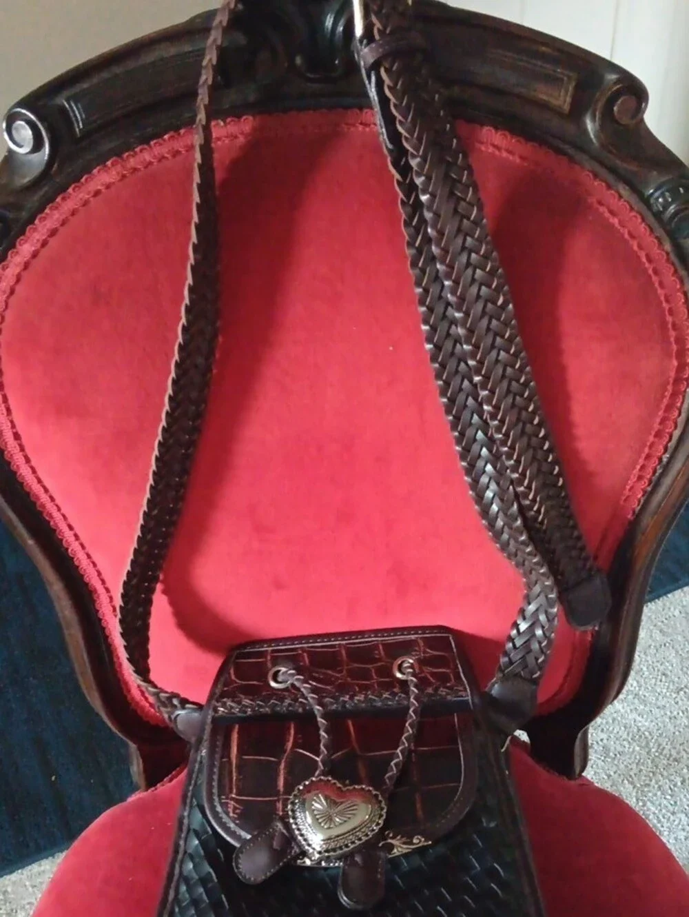 Artisan Woven Leather Crossbody Bag - Brown/Black